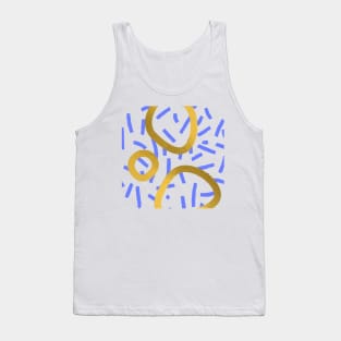 Gold circle shape digital collage pattern Tank Top